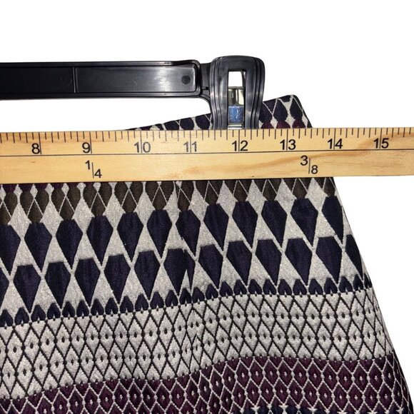 Ted Baker Metallic Jacquard Mini Skirt Size 1 With Geometric Pattern - Picture 5 of 7